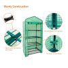 Mini Greenhouse,4 Tier Small Portable Greenhouses Kit with Caster Wheels and Roll-up Zipper PE Cover