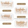 Vintage Traditional 9-Piece 82.7inch Extendable Dining Table Set with 23.6inch Removable Leaf and 8 Upholstered Dining Chairs for 8