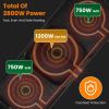 2 in 1 Electric Hot Pot with Grill 2800W Smokeless Non-Stick Korean BBQ Grill Shabu Shabu Hot Pot Combo with Independent Temperature Control 5 Gears F