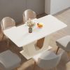 Modern Dining Table for 4-6 People, 55-Inch Rectangular Kitchen Table with U-Shaped Base, Dinner Table