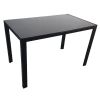 Simple Assembled Tempered Glass & Iron Dinner Table Black(Replacement