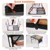 Foldable Camping Table Collapsible Picnic Aluminum Alloy Grill Stand 66LBS Max Load Height Adjustable BBQ Table with Adjustable Height Storage Net 35.