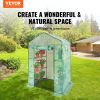 VEVOR Walk-in Green House, 4.6 x 2.4 x 6.7 ft, Greenhouse with Shelves, High Strength PE Cover with Doors, Windows and Steel Frame, Set Up in Minutes