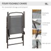 Outsunny Garden Soiree: 6-Piece Gray Patio Dining Set with Umbrella & Glass Table