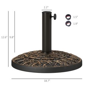 19 Patio Umbrella Base, 26 Lbs Concrete Heavy Duty Umbrella Stand, Round Patio Umbrella Holder For 1.5 1.9 Umbrella Poles For Outdoor, Lawn, Pool (Color: Bronze)
