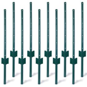 Fence Posts 3Feet - 10Pack, Heavy Duty Metal Fence Post With U-Channel, Steel Fence U-Post For Holding Garden Wire Fence, Corner Anchor Posts Etc (Option: 3Feet-5Pack)