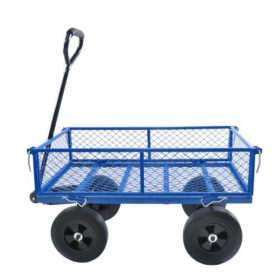 Solid Wheel Tool Trolley Garden Wood Cart (Option: Blue Wagon cart Solid wheels)