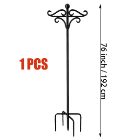 Adjustable Height Rust-resistant Heavy-duty Shepherd Hooks, Bird Feeder Poles, Outdoor Garden Stakes, For Hummingbird Feeders, Plant Baskets, Han (Color: Black)