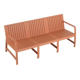 1-Piece Indoor Outdoor Furniture 3-Seater Sofa Waterproof PP Material - Easy Assembly Patio Conversation Set (Option: Apricot Brown)