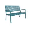 Outdoor Garden Bench with Anti-Rust Metal Powder Coated Frame, Patio Bench for Front Porch Park
