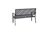 Outdoor Garden Bench with Anti-Rust Metal Powder Coated Frame, Patio Bench for Front Porch Park