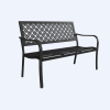 Outdoor Garden Bench with Anti-Rust Metal Powder Coated Frame, Patio Bench for Front Porch Park
