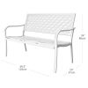 Outdoor Garden Bench with Anti-Rust Metal Powder Coated Frame, Patio Bench for Front Porch Park