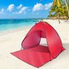 Pop Up Beach Tent Sun Shade Shelter Anti-UV Automatic Waterproof Tent Canopy for 2/3 Man w/ Net Window Storage Bag for Outdoor Beach Camping Fishing P