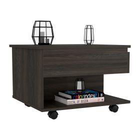 Babel Lift Top Coffee Table, Casters, One Shelf (Color: Carbon Espresso)