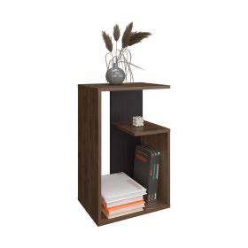 Stebbins Side Table, 2 Shelves (Color: Dark Oak)