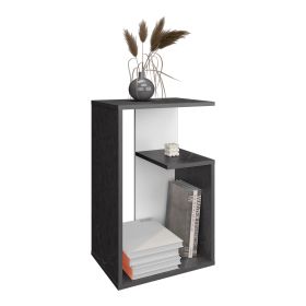 Stebbins Side Table, 2 Shelves (Color: Onyx / White)