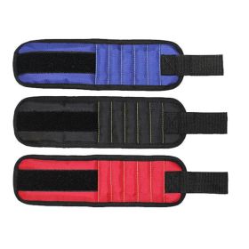 Fifteen-Compartment Powerful Magnetic Wristband (Style: Five rows of 15 magnets, Color: Black)
