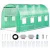 Walk-in Tunnel Greenhouse with Watering System Heavy Duty Portable Green House Protect Gardening Plants 1 Zipper Mesh Door, 8 Roll-up Windows