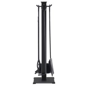 Wrought Iron Fireplace Tools with Decor Holder (Type: Fireplace Tools, Color: Black A)
