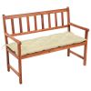 Patio Bench with Cushion 47.2" Solid Acacia Wood