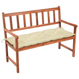 Patio Bench with Cushion 47.2" Solid Acacia Wood (Color: Brown)