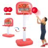 2 In 1 Poolside Basketball Game Set Pool Basketball Goal Indoor Outdoor Kids Basketball Court Water Basketball Toy with 2 Balls Gift for Boys Girls Ag