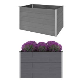 Garden Raised Bed WPC 59.1"x39.4"x35.8" Gray (Color: Grey)