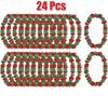 24 Christmas Leis in July  Green Red White 2 Styles  Flower Leis Bulk  Tropical Hawaiian Flower Necklaces Christmas Theme Luau Dance Garlands Decorati