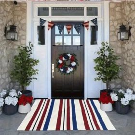 Unique Outdoor Mat, American Vintage Patriotic Star, Machine Washable Non-Slip Mat (Model: 24in*16in)