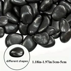 38lbs Decorative Garden Stone Outdoor Landscaping, Walkways, Yard, 1-3 inch Large Polished River Rocks for Plants Pots, Vases, Crafts (Black: 38lbs-1-3 inch)