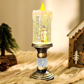Flameless Vintage Christmas Lights LED Decorative Table Lamps Electronic Christmas Night Lights For Home Outdoor Porch and Christmas Table Centerpiece (category: Santa Claus Lamp Brush Gold Snowman)