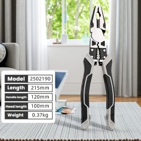 Tiger Pliers, Five In One Multifunctional Pliers Set, Industrial Grade with PVC Handle, Professional Manual Tools (Model: Multi-function Wire Cutter (Chromium Vanadium Steel))