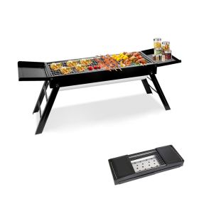 Portable Charcoal Grill for Backyard Camping Picnics Beach (Type: Grill, Color: Black)