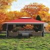 13x13FT Outdoor Pop Up Canopy Tent with Netting Adjustable Height Top Heavy Duty Steel Frame UV50 Plus Sun Protection Easy Setup Shelter for Camping B