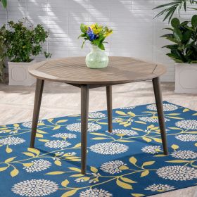 Outdoor Simple and Sleek Acacia Wood Dining Table (Material: Acacia Wood, Color: Grey)