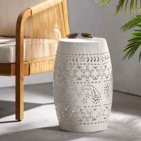 Modern Iron Outdoor Side Table (Material: Iron, Color: White)