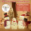 3Pcs 2D Christmas Snowman Yard Decoration Snowman Family Outdoor Decoration With 60Pcs LED Warm Yellow Lights IP44 Waterproof For Christmas Indoor Out
