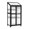 62 inch Height Wood Large Greenhouse Balcony Portable Cold Frame with Wheels and Adjustable Shelves for Outdoor Indoor Use