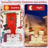 3Pcs 2D Christmas Snowman Yard Decoration Snowman Family Outdoor Decoration With 60Pcs LED Warm Yellow Lights IP44 Waterproof For Christmas Indoor Out