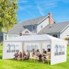 10x20ft White Canopy Tent with 4/6 Removable Sidewalls Outdoor PE Fabric Shelter Party Gazebo Heavy Duty Pavilion for Backyard Garden Event Wedding Ir