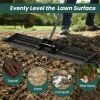 Lawn Leveling Rake with Long Handle for Outdoor