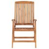Reclining Patio Chairs with Cushions 8 pcs Solid Teak Wood