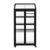 62 inch Height Wood Large Greenhouse Balcony Portable Cold Frame with Wheels and Adjustable Shelves for Outdoor Indoor Use
