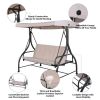 3 Seats Outdoor Swing Hammock with Adjustable Tilt Canopy
