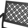 Outdoor Garden Bench with Anti-Rust Metal Powder Coated Frame, Patio Bench for Front Porch Park