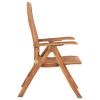 Reclining Patio Chairs with Cushions 4 pcs Solid Teak Wood
