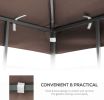 10x10 Ft Outdoor Patio Gazebo Replacement Canopy, Double Tiered Gazebo Tent Roof Top Cover Only(Frame Not Include)