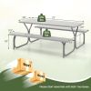 6 Feet Picnic Table Bench Set with HDPE Tabletop for 8 Person