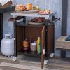 0utdoor Grill Cart with Stainless Steel Tabletop, Wheels & Storage - Waterproof BBQ Serving & Bar Cart